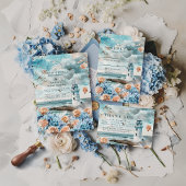 Pastel Coastal Lighthouse Ocean Wedding Einladung