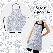 Weiß-blaue Ostermuster-Blume Pappteller