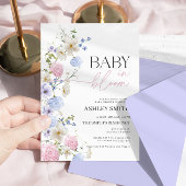 Babys im Rahmen einer Blüteneinladung | Twin Baby Einladung