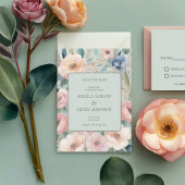 Pastel Floral Elegance Wedding Runder Aufkleber