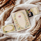 Pastel Floral Wreath Graduation Celebration Einladung