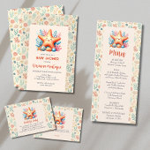 Pastel Ocean Starfish Custom Name Nursery  Mitteilungskarte