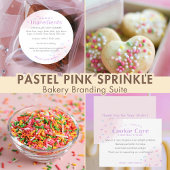 Pastel Pink Sprinkle Bakery Loyalty Rewards Visitenkarte