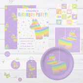 Pastell Konfetti Geburtstag Weiß Party Teller