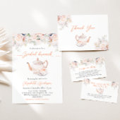 Pastel Blooms Brautparty Tee Party Einladung