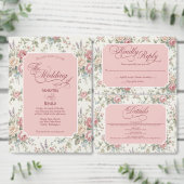 Elegant Pastel Roses Shabby Chic Wedding Einladung (Personalisiere diese Kollektion eines unabhängigen Creators.)
