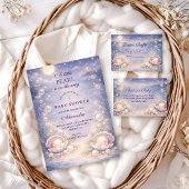 Pastel Seashell Pearl Baby Shower Einladung