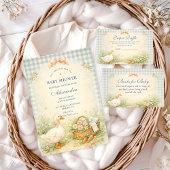 Pastel Silly Goose Farm Baby Shower Einladung