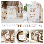 Teddy Bear Gender Reveal Thank You Pastel Florals Dankeskarte