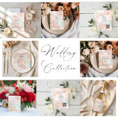 Pastell-Aquarell-Blumen-Abstrakte-Formen-Hochzeit Fächer