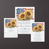 Patriotische Sonnenblumenhochzeit Einladung (Personalisiere diese Kollektion eines unabhängigen Creators.)