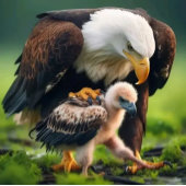 Patriotic Bald Eagle Father's Day Wildlife Gift Button