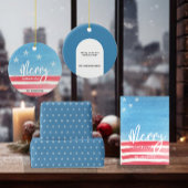 Blaue rote Patriotische Rustikale Flagge