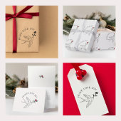 Peace Liebe Freude Weihnachten Tattoo Bird Berry Gummistempel