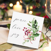 Peace Liebe Joy Holly Berry Holiday Kaffeetasse