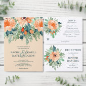 Peach Jade Aquamarin Floral Watercolor Tischnummer (Personalisiere diese Kollektion eines unabhängigen Creators.)