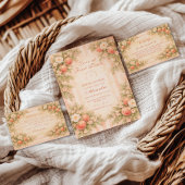 Peach Blossom Romance Bridal Shower Dankeskarte