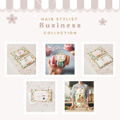 Peach Floral Hair Stylist Business Schürze