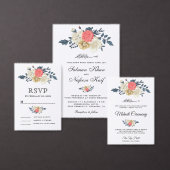 Elegante Peach Floral Wedding RSVP Karte (Personalisiere diese Kollektion eines unabhängigen Creators.)