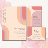 Lila Moderne Minimalistische Hochzeit Einladungsbanderole