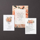 Peach Fuzz Floral Wedding Dankeskarte (Personalisiere diese Kollektion eines unabhängigen Creators.)