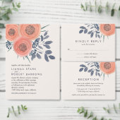 Peach Poppies Engagement Party Einladung (Personalisiere diese Kollektion eines unabhängigen Creators.)