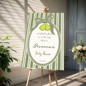 Pear sage green retro stripes baby shower favor geschenkanhänger