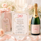 Chic Pearls & Prosecco Brautparty Dankeskarte