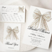 White Bow Pearls Couple Trivia Brautparty Spiel