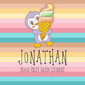 Niedlich Happy Ice Cream Pinguin Cartoon Illustrat Notizblock