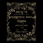 Luxuriöse Gold & Black Sepia Bloral Finish Gästebuch