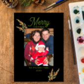 Frohe Weihnachten Wasserfarbe Botanischer Individu Quadratischer Aufkleber