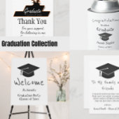 Einfache Black Handwriting Cap Tassel Abschluss Dankeskarte