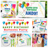 Buntes Glück zum Geburtstag mit Balloons Poster