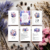 Petal Pink, Cornflower Blue & Mauve Gastdetails Begleitkarte