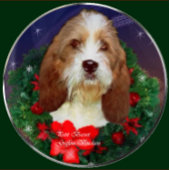 Petit Basset Griffon Vendeen Weihnachtsdekoration Keramik Ornament