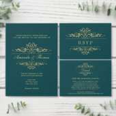 Green Elegant Frame Stilvolles Hochzeitsprogramm Fächer (Personalisiere diese Kollektion eines unabhängigen Creators.)