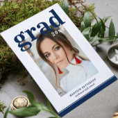 Photo Graduation Party Elegant Modern Script Wine Weinetikett