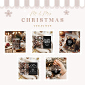 2 Photo Minimalist First Christmas Engaged Runder Aufkleber