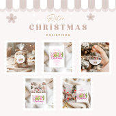 5 Foto Rosa grüner Bow Tree Frohe Weihnachten