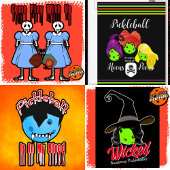 Pickleball Halloween-Party Round Robin Vampire Glasuntersetzer