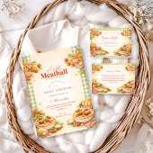 Picnic Green Gingham Little Meatbal Diapper Raffle Begleitkarte