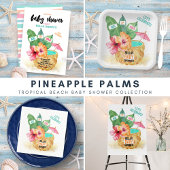 Ananas Palm Hibiskus Tropical Beach Baby Dusche Pappteller