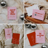 Retro Boho floral alles in einer Hochzeit Einladun All In One Einladung