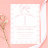 Mit Monogramm, rosa und weiße Schleife, rosa, rosa Untersetzer