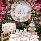 Rosa Alice im Wunderland 3. Geburtstag Pappteller