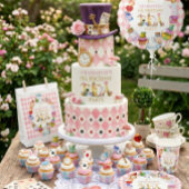 Rosa Alice im Wunderland 5. Geburtstag   Pappteller