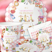 Pink Alice in Wonderland 6th birthday Pappbecher