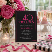 Rosa und schwarze moderne 40-fabelhafte Geburtstag Banner