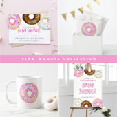 Rosa und Schokolade Donuts Kinderdusche Einladung